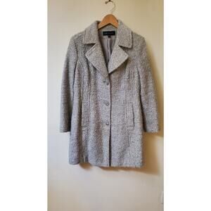 Anne Klein Grey Boucle Overcoat Size Petite Large